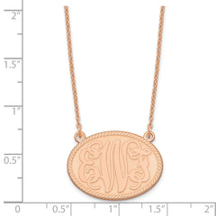 Sterling Silver/Rose-plated Brushed Monogram Necklace