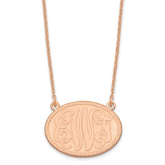 Sterling Silver/Rose-plated Brushed Monogram Necklace