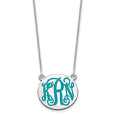 10k White Gold Small Round Epoxy Monogram Necklace