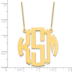 14k Yellow Gold Round Monogram Necklace - 2