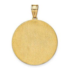 14k Yellow Gold Round Block Letter Monogram Pendant