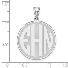 10k White Gold Round Block Letter Monogram Pendant