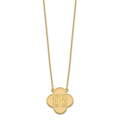 Sterling Silver/Gold-plated Clover Monogram Necklace