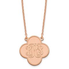 Sterling Silver/rose-plated Clover Monogram Necklace
