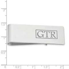 14k White Gold Recessed Letter Money Clip