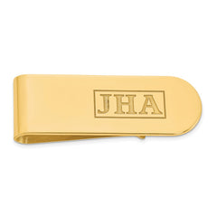 Sterling Silver/Gold-plated Recessed Letter Monogram Money Clip - 2