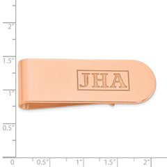 14k Rose Gold Recessed Letter Monogram Money Clip - 2