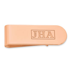 14k Rose Gold Recessed Letter Monogram Money Clip - 2