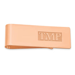 14k Rose Gold Raised Letter Monogram Money Clip