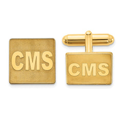 SS/Gold-plated Raised Letter Square Monogram Cuff Link