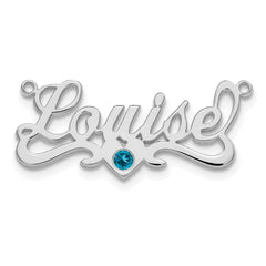 10k WG with 14k Rhod-plated Bezel Birthstone Heart Name Plate