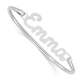 10k White Gold Name Plate on Sterling Silver Bangle - 2