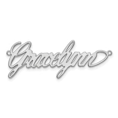 Sterling Silver/Rhodium-plated Polished Surrey Font Name Plate