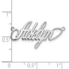 Sterling Silver/Rhodium-plated Polished Surrey Font Name Plate