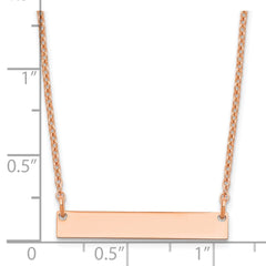 Sterling Silver/Rose-plated Small Blank Bar Necklace - 2