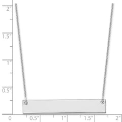 10k White Gold Medium Blank Bar Necklace - 3