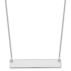 10k White Gold Medium Blank Bar Necklace - 3