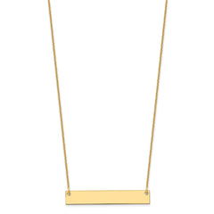14k Yellow Gold Medium Blank Bar Necklace - 2