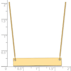 14k Yellow Gold Medium Blank Bar Necklace - 2