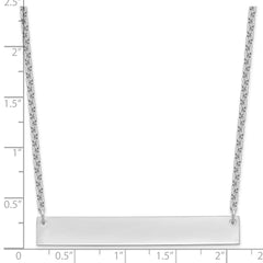 Sterling Silver/Rhodium-plated Large Blank Bar Necklace - 3