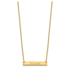 Sterling Silver/Gold-plated Small EDWARDIAN SCRIPT Bar Necklace - 2