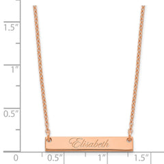 Sterling Silver/Rose-plated Small EDWARDIAN SCRIPT Bar Necklace