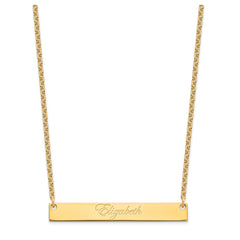 Sterling Silver/Gold-plated Large EDWARDIAN SCRIPT Bar Necklace