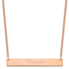 Sterling Silver/Rose-plated Large EDWARDIAN SCRIPT Bar Necklace - 3