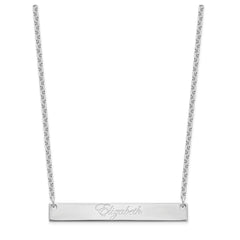 SS/Rhodium-plated Large EDWARDIAN SCRIPT Bar Necklace - 3