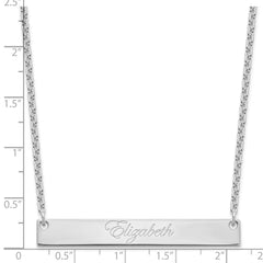 SS/Rhodium-plated Large EDWARDIAN SCRIPT Bar Necklace - 3