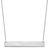 10k White Gold Large EDWARDIAN SCRIPT Bar Necklace - 3