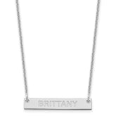 10k White Gold Small Capitalized ARIAL ROUNDED Bar Necklace