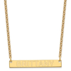 SS/Gold-plated Medium Capitalized ARIAL ROUNDED Bar Necklace