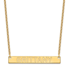 SS/Gold-plated Large Capitalized ARIAL ROUNDED Bar Necklace