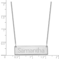 10k White Gold Small Name Bar Necklace