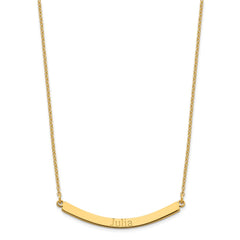 Sterling Silver/Gold-plated Curved Bar Necklace