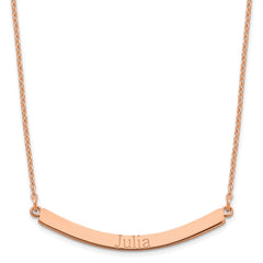 Sterling Silver/Rose-plated Curved Bar Necklace