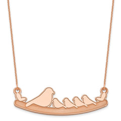 14k Rose Gold Mom and 4 Baby Birds Necklace