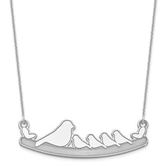 10k White Gold Mom and 4 Baby Birds Necklace