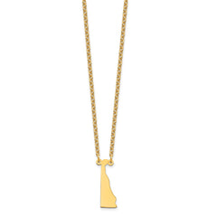 Sterling Silver/Gold-plated Delaware State Necklace