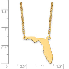 Sterling Silver/Gold-plated Florida State Necklace