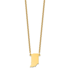 Sterling Silver/Gold-plated Indiana State Necklace