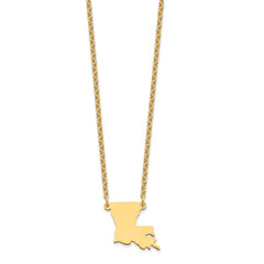 Sterling Silver/Gold-plated Louisiana State Necklace