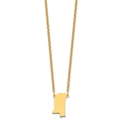 Sterling Silver/Gold-plated Mississippi State Necklace
