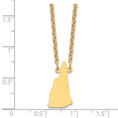 Sterling Silver/Gold-plated New Hampshire State Necklace