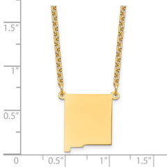 Sterling Silver/Gold-plated New Mexico State Necklace