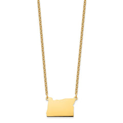 Sterling Silver/Gold-plated Oregon state Necklace