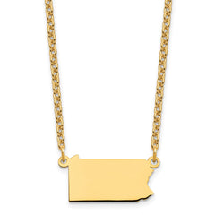 Sterling Silver/Gold-plated Pennsylvania State Necklace