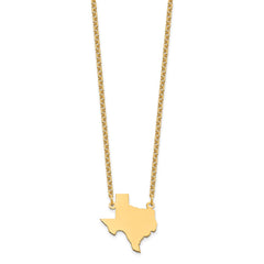Sterling Silver/Gold-plated Texas State Necklace