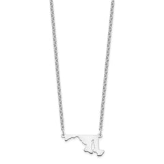 Sterling Silver/rhodium-plated Maryland State Necklace